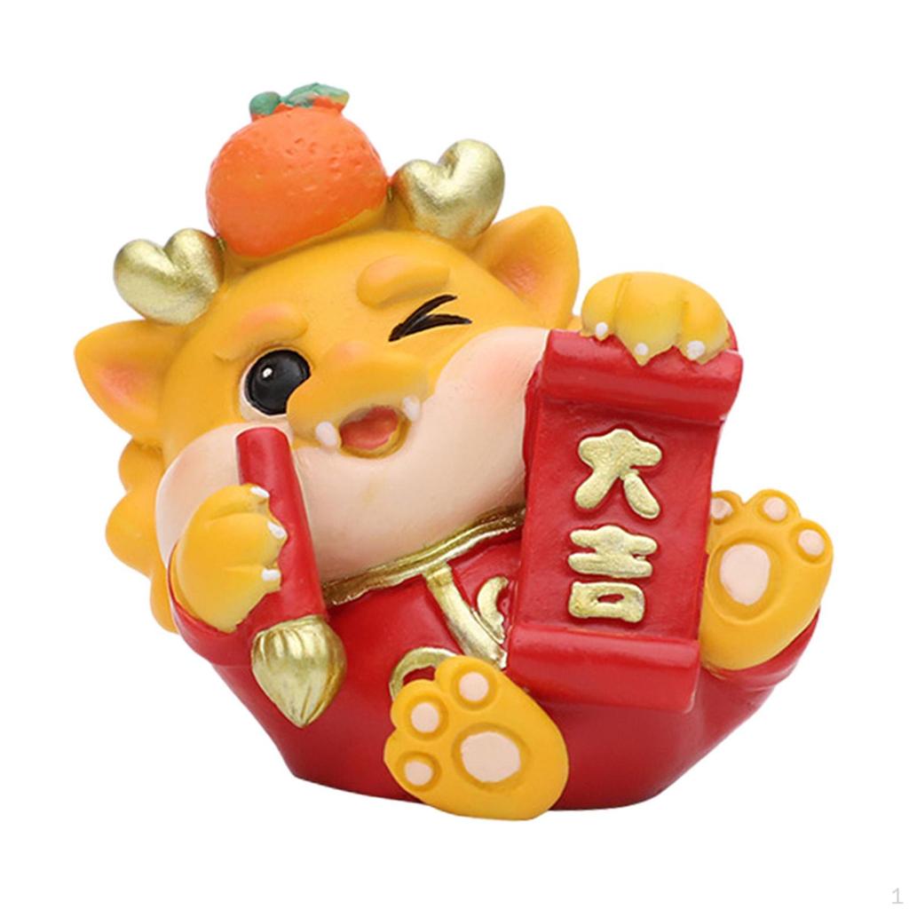 Cartoon Dragon Statue Car Dashboard Decor Collectible Souvenir Gift Mini Figurine Tabletop