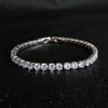 2025 New Luxury Silver Color On Hand 4MM 17CM Princess Bracelet Bangle for Women Anniversary Gift Jewelry Wholesale S5650