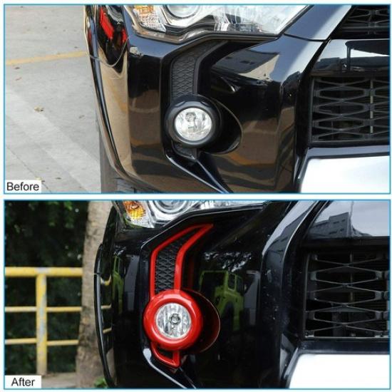 Car Front Fog Light Lamp Frame Cover Trim Bezels For 4Runner SR5/TRD Pro 2010+