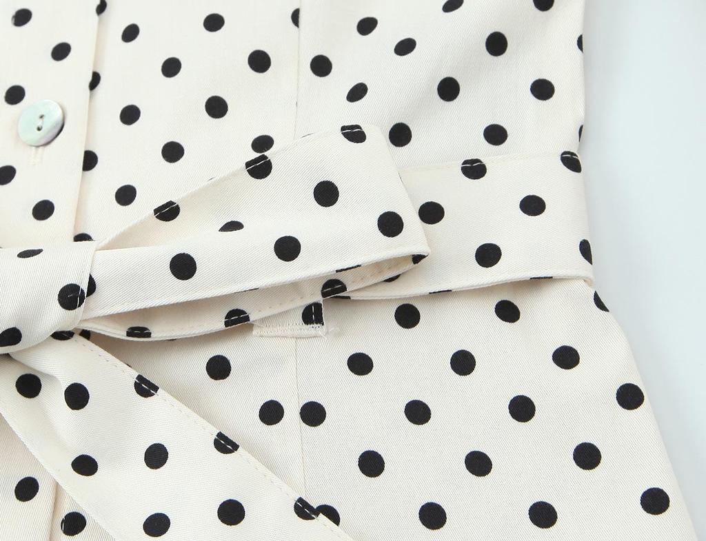 Frühling 2026 Europäisches Polka-Dot Hemdjacke & Mittellange Hosen Set