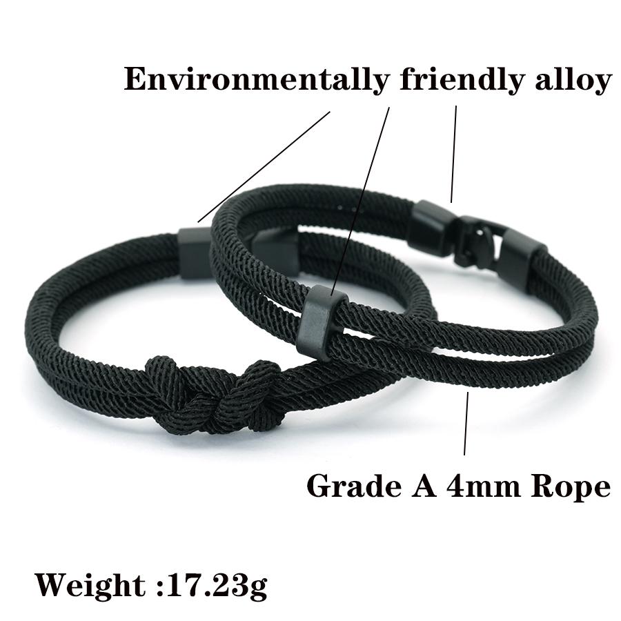 2Pcs Handmade Infinity Knot Men Bracelet Top Grade A 4mm Braided Cord 6 Color Options Daily Casual Jewelry Wrist Accessories
