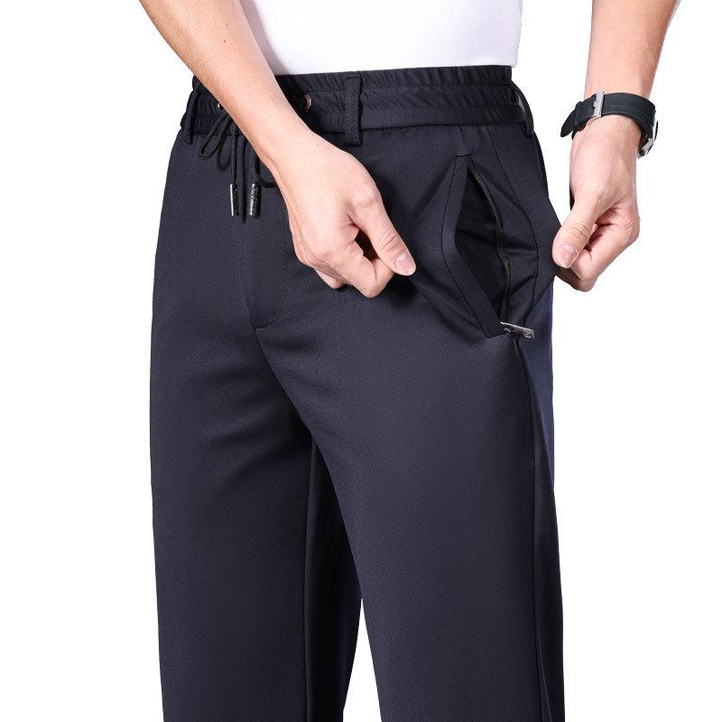 Big Size 10XL Winter Pants Men Fleece Lined Elastic Waist Strtch Trousers Male Thick Warm Straight Business Work Wear Plus Large