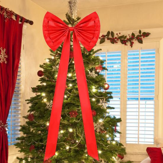 Extra Large Christmas Tree Topper Bows 70.9" x 24" Giant Bow Ribbon Tie