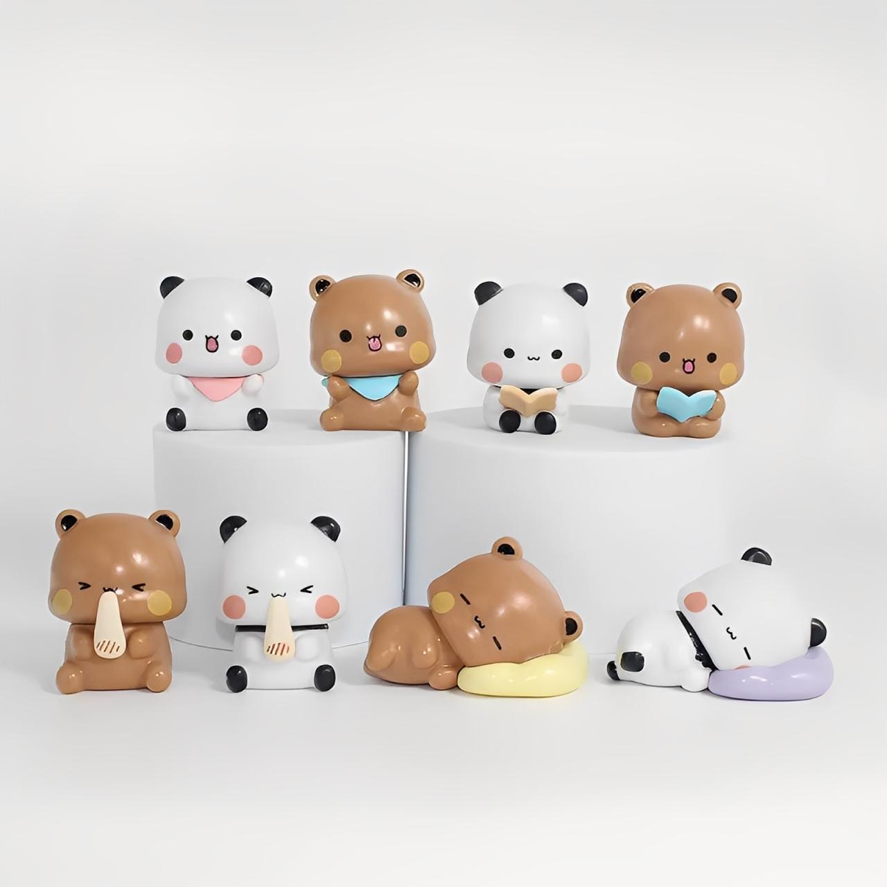 8 stuks Set Anime Yier En Bubu 2e Serie Figuur Speelgoed Kawaii Bubu Dudu Panda Bureau Decoratie Ornament Huisdecoratie Kerstcadeau white