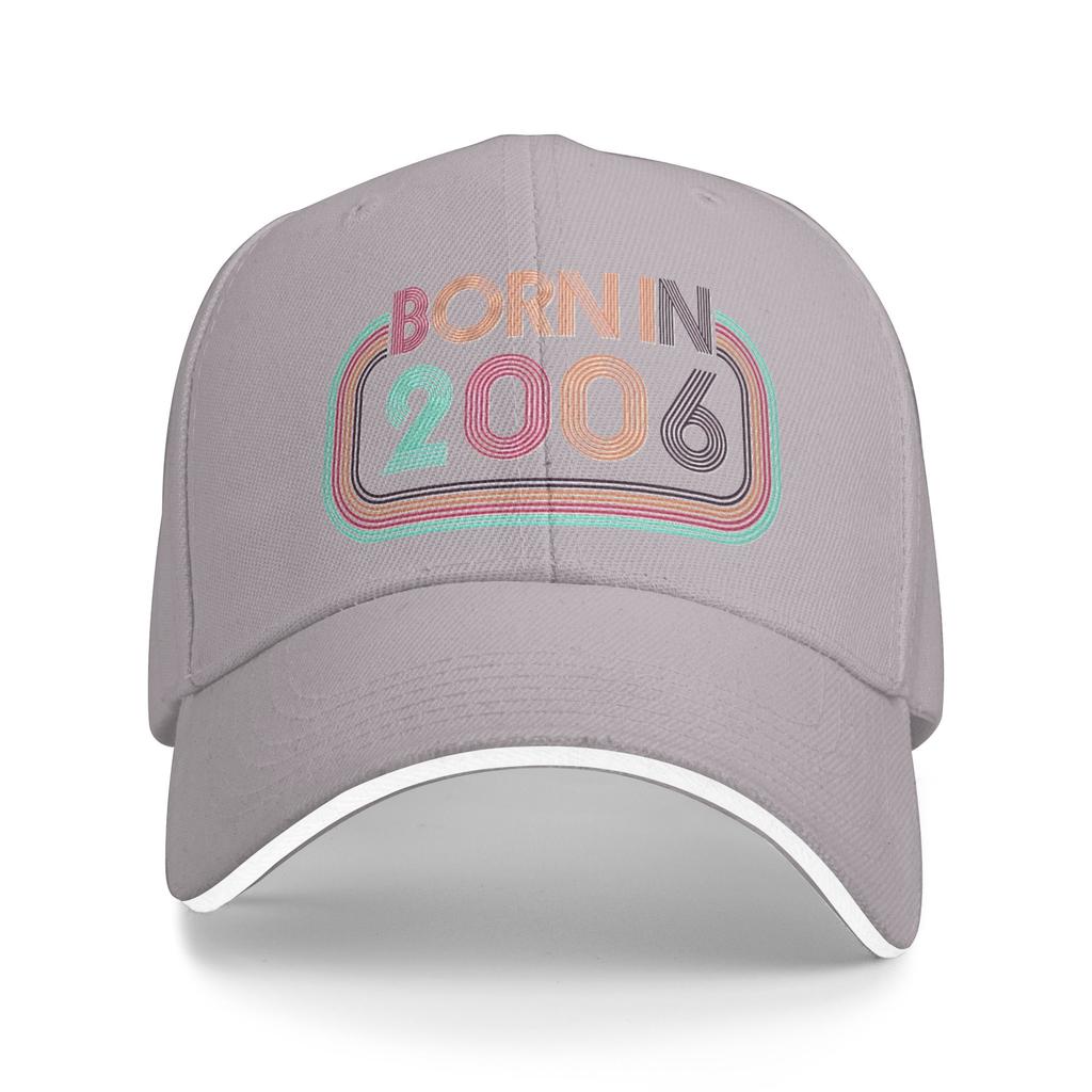WoUnisex Unisex Born In 2006 20th Birthday Gift 20 Years Old Outdoor Hat Spring  Adjustable Cap Casual Baseball Cap Golf Sunshade