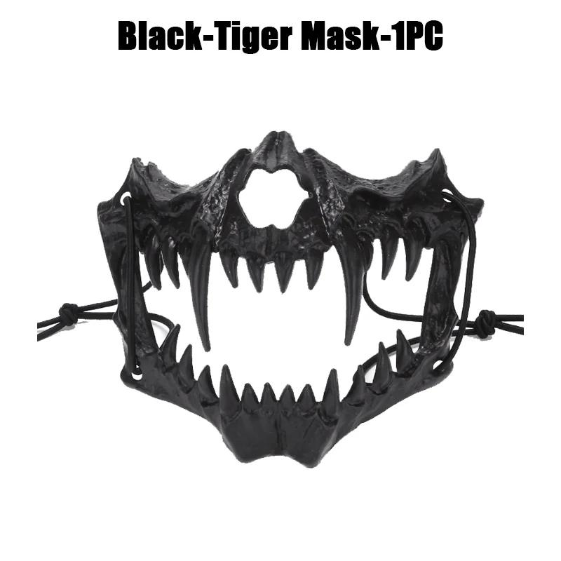 Halloween Cosplay Tier Schädel Masken Skelett Halbgesicht Knochen Tanz Abschlussball Party Kostüm Requisiten Maskenball Zubehör