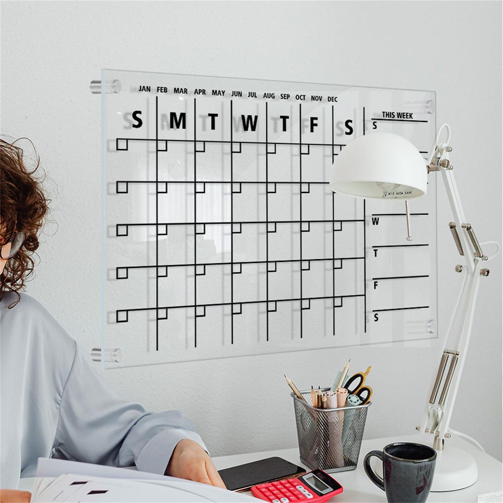 Personalized Weekly Planner Acrylic Wall Calendar For Wall  Personalized Board  Horizontal Wall Calendar  Monthly And Weekly Calendar  10ml