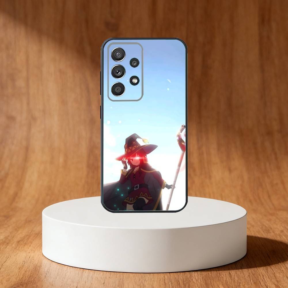 Megumin Anime K-KonoSubaS Phone Case For Samsung S25,S24,S21,S22,S23,S30,Ultra,S20,Plus,Fe,Note,10,9,5G Black Cover