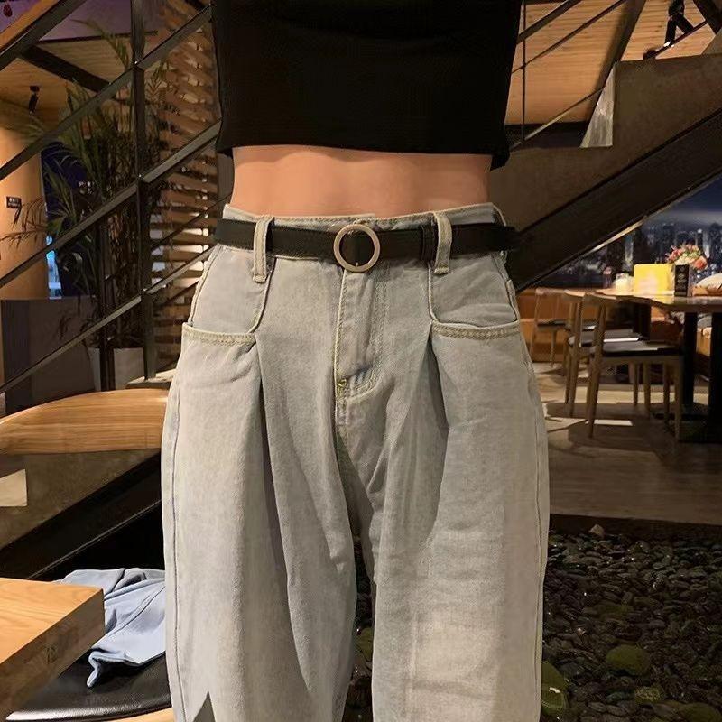 Elegant Black Pu Women's Belt Stylish Korean Design Minimalist Adjustable Fashion Accessory