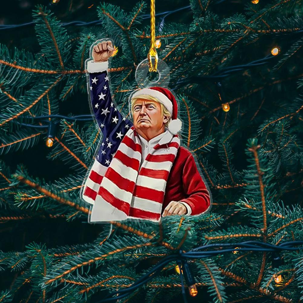 2024 Acrylic US State Memor Ornament Trump America Presidential Election Decor Christmas Gifts for Friends