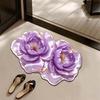 3D Visual Flower Floor Mat, Household Diatomite Bathroom Floor Mat, Entrance Door Mat, Bathroom Water-absorbing Foot Mat