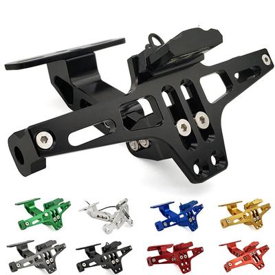 Turn Signal Light Bracket Motorcycle Accessories with LED Light Motorcycle License Number Plate Holder Frame CNC Aluminum