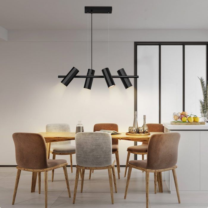 Suspension - NETTLIFE - 4 flammig - Noir - GU10 - Ø65 cm