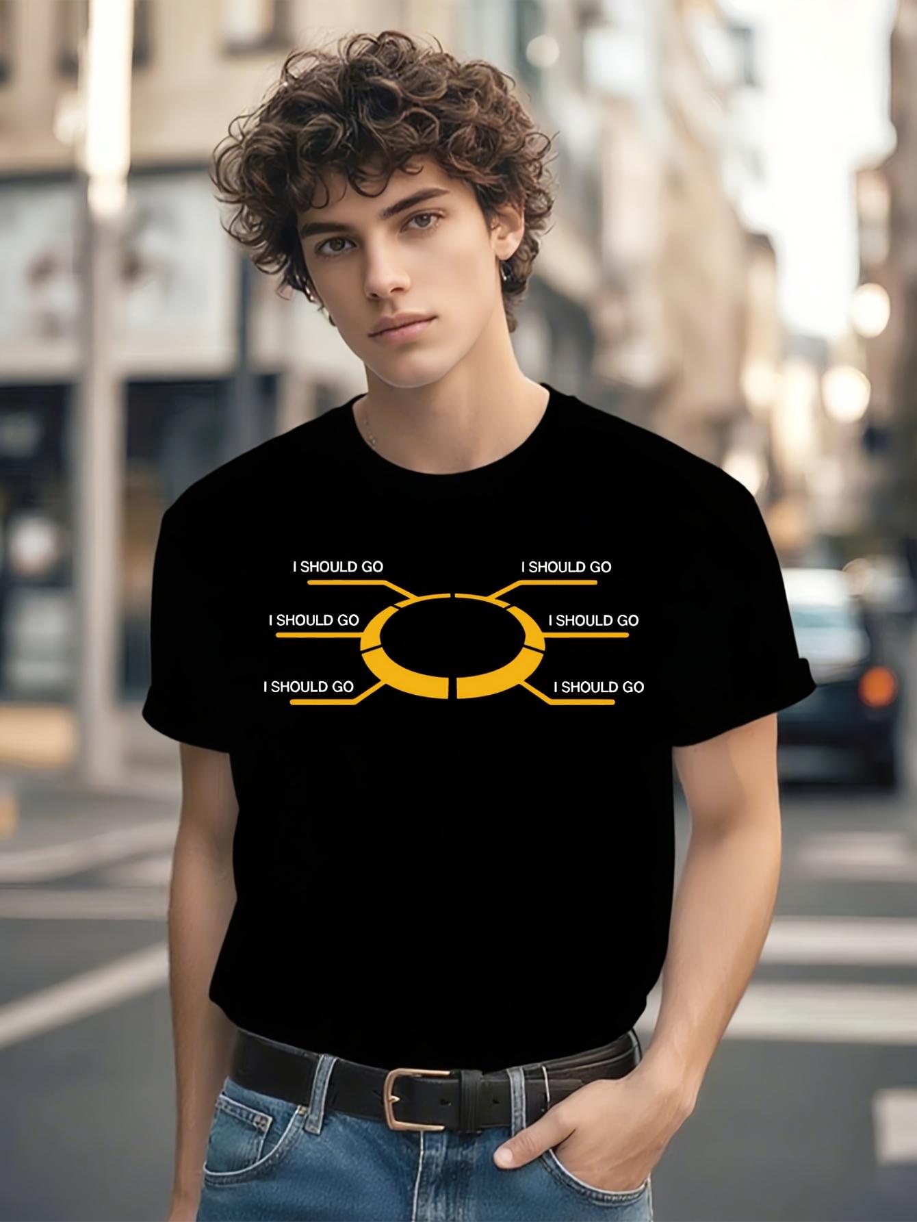 Black/Orange Graphic T-shirt - Bold Text Design XXL