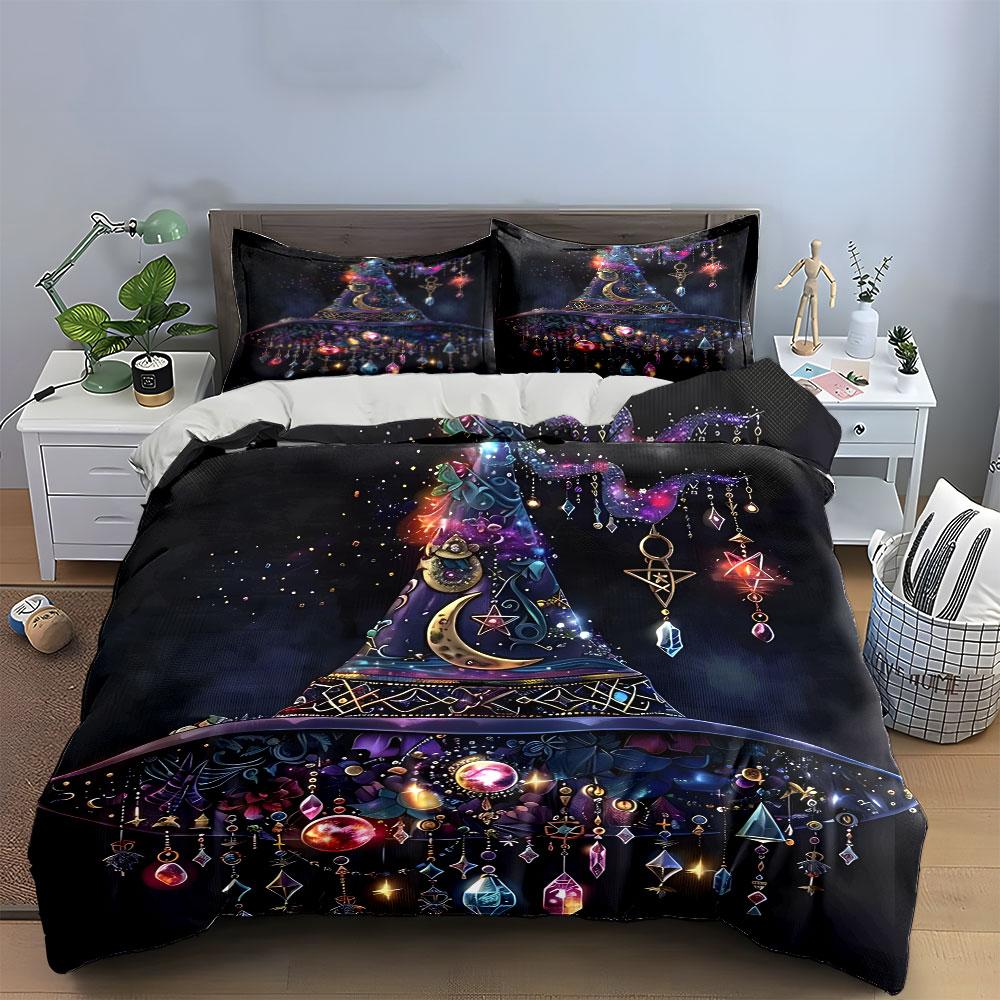 Mystical Witchcraft Decor Set Bedding Set With 1 Duvet Cover 2 Pillowcases Single Double King Queen, Gift