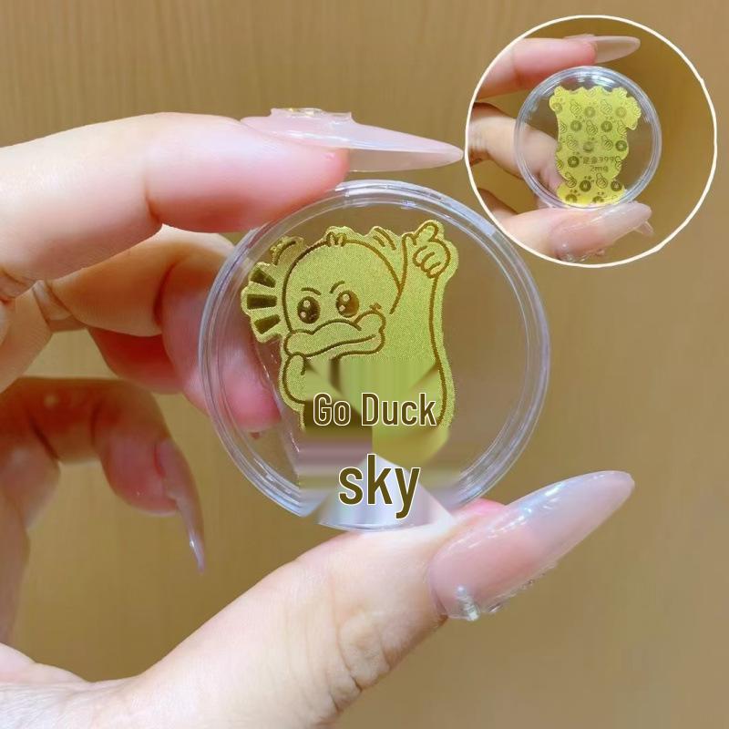 Pure Gold "Princess Luck" Phone Sticker – Wealth & Treasure Gold Leaf Design for Prosperity & Fortune