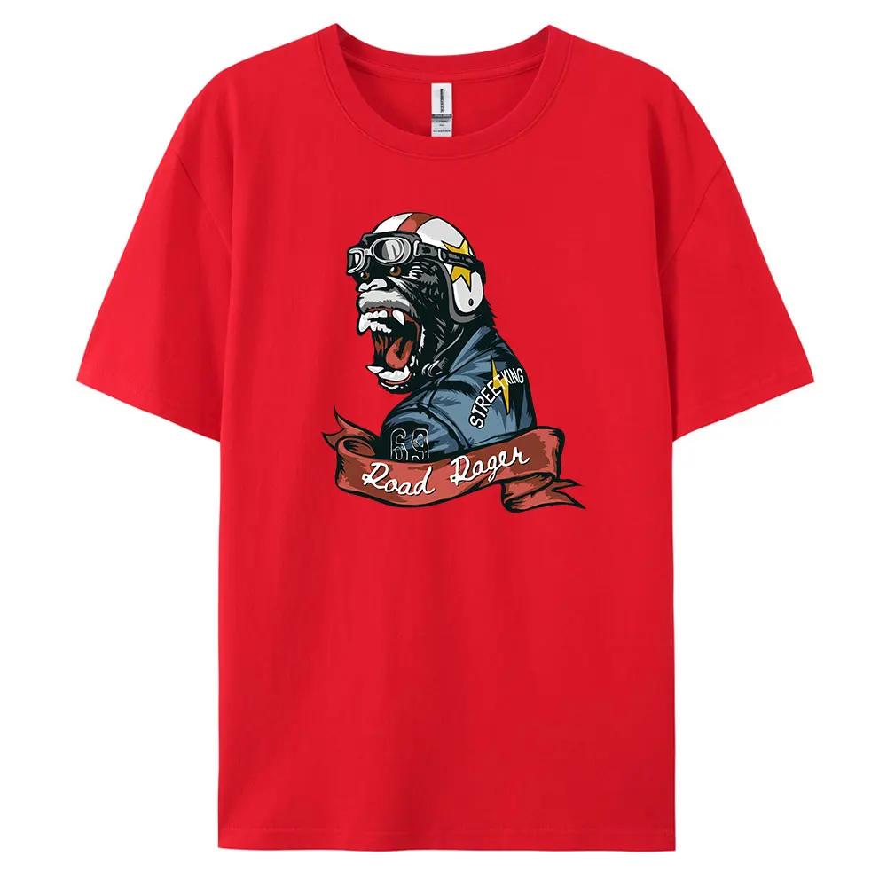 Orangutan Men's Casual Short-sleeved T-shirt with 100% Cotton Fashion print Tees oversize