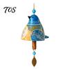 Outdoor Courtyard Accessories Bird Wind Chime with Bell, Hand-Painted Resin Hanging Decoration Bell Decor for Garden Patio Porch, Yard Art Window