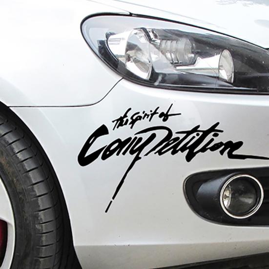The Spirit of Competition Letter Reflective Racing Car Decoration Sticker Decal