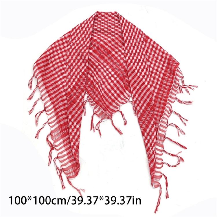 Stilvolles Unisex Arabisches Kopftuch in der Größe 100x100cm Vielseitiges Nackentuch Sonnenschutz-Accessoire mit Quasten