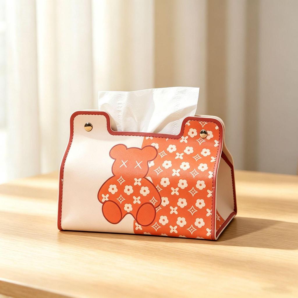 Dopamine Cartoon Tissue Box: Cute Pull-Out Storage for Home or Office