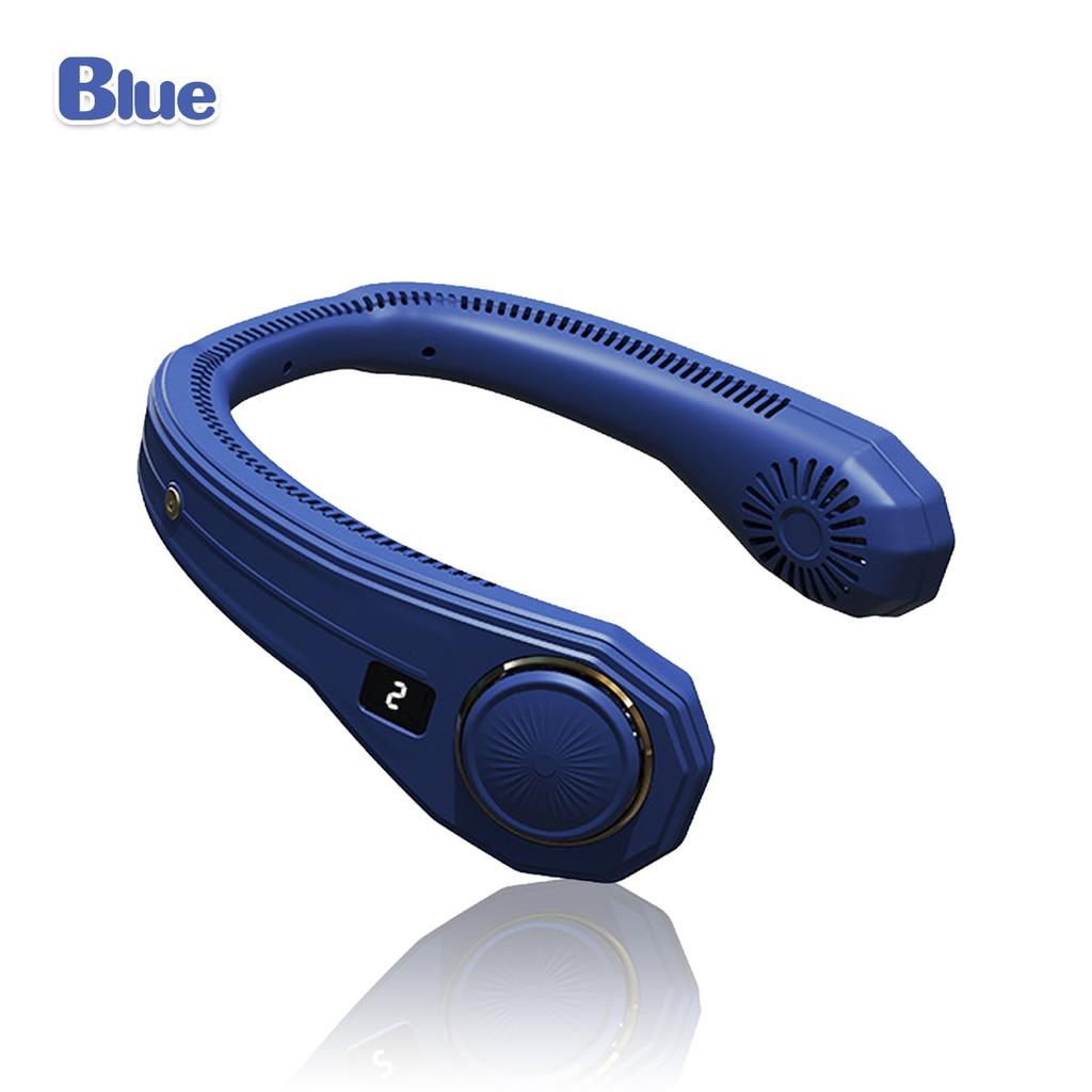 New 3 Gears Hanging Dual Cooling Neck Fan Mini USB Portable Rechargeable Quiet Ventilator for Traveling Outdoor Indoor Neck Fan