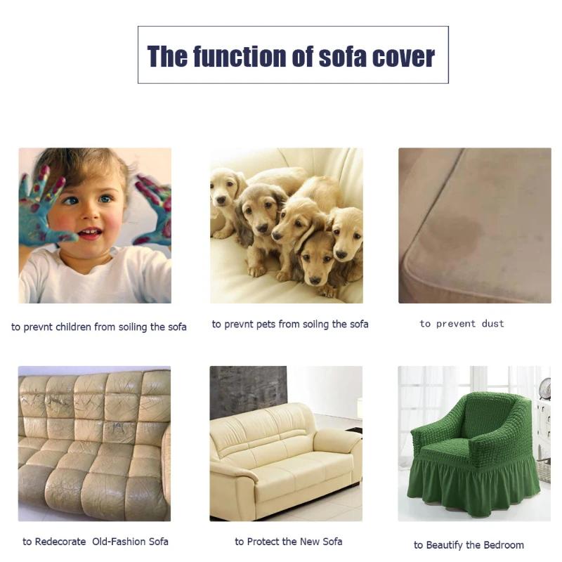 Einsitzer-Sofa Seater Seersucker Überwurf mit Rock Universeller Stretch-Sofa-Couch-Überwurf Leicht passender Möbelschutz