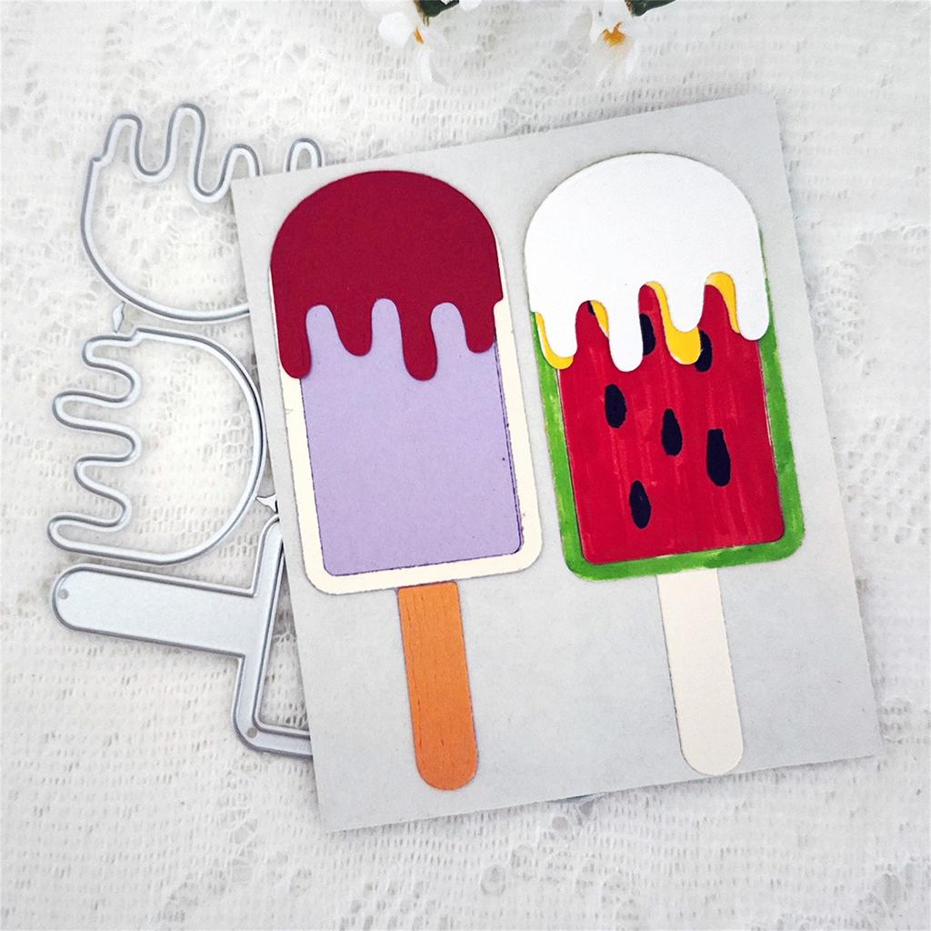 New Popsicle Ice Cream Metal Cutting Die Flowers Mould Scrapbook Decoration Embossed Photo Album Decoration Card Making DIY
