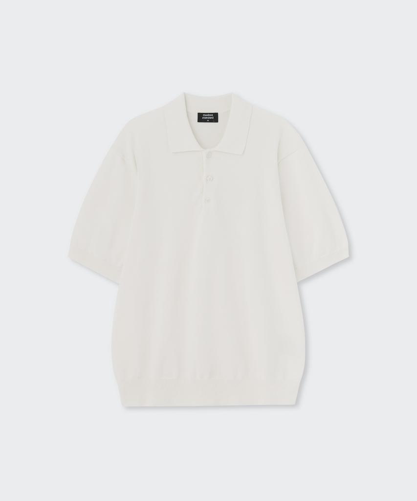 MUSINSA STANDARD Washable Supima Cotton Knitted Polo Shirt [Ivory]