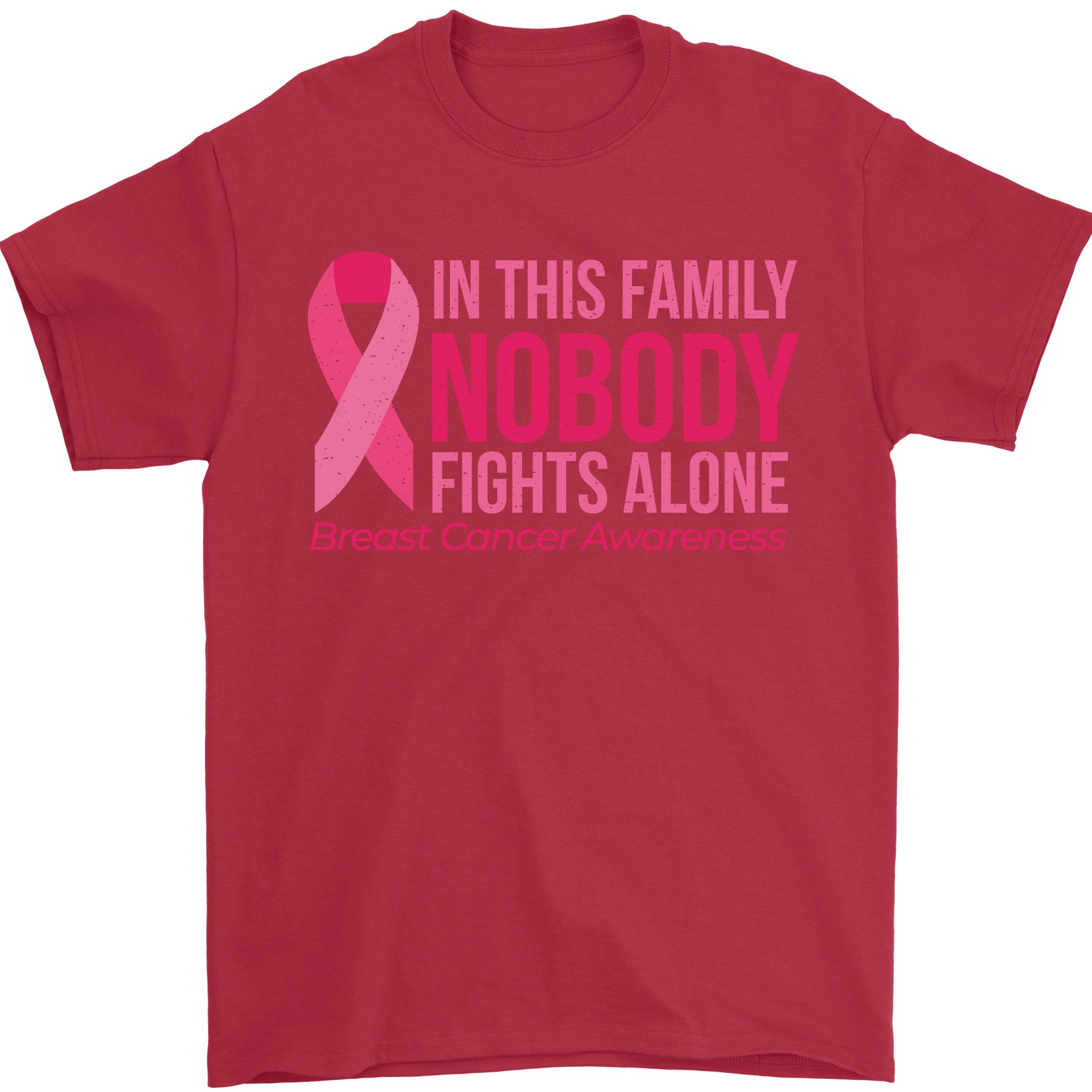Breast Cancer Awareness Nobody Fights Alone Unisexs TShirt 100 Cotton S