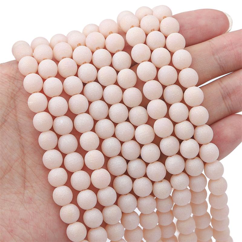70Pcs Glass Flashing Sand Beads For DIY Necklace Bracelet Earrings Jewelry Making Craft Accessories