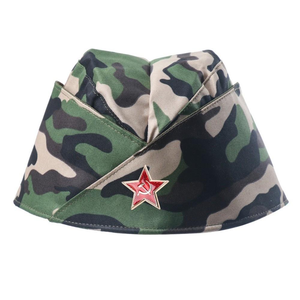 Fashion Red Star Badge Soviet Style Garrison Cap Green Cosplay Pilot Cap Stage Performances Russian Cap For Man Women Unisex