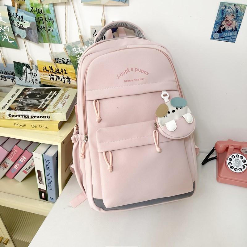 Cute and lightweight backpack, junior high school and high school schoolbag, large-capacity student schoolbag, high value and burden reduction