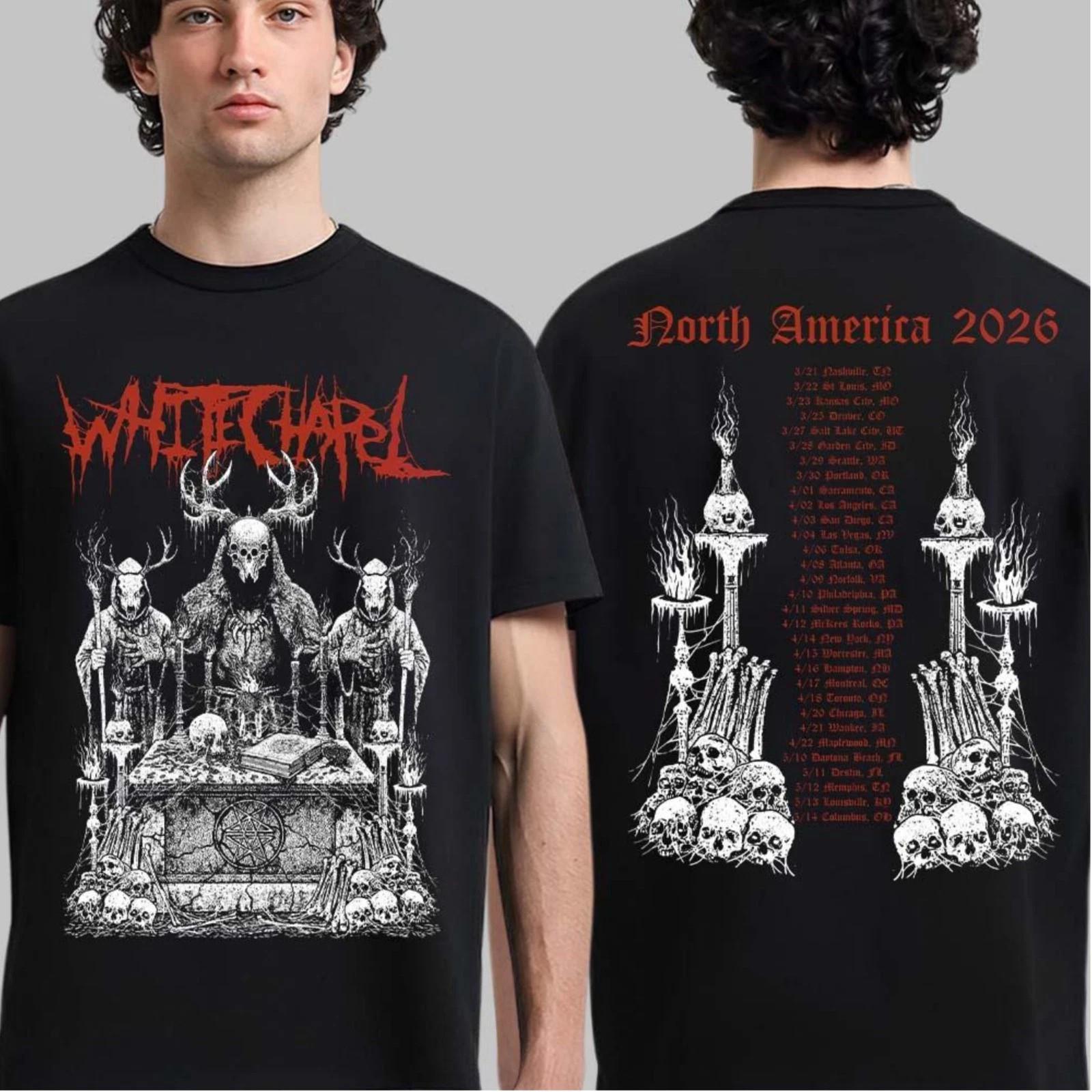 Whitechapel North America Tour 2026 Graphic With Dates Back T-shirt L