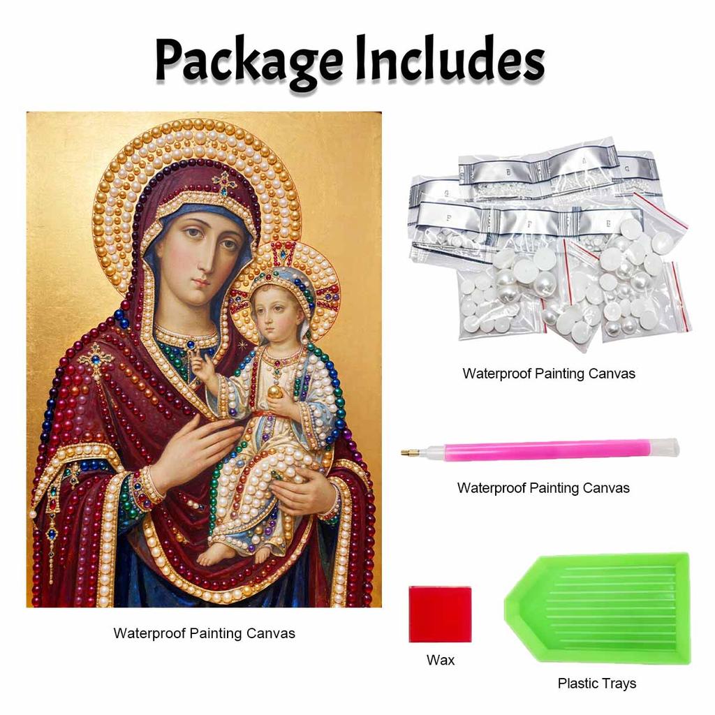DIY 3D Pearl Diamond Painting Art Set Virgin Mary Home Decor Art Set Wall Art