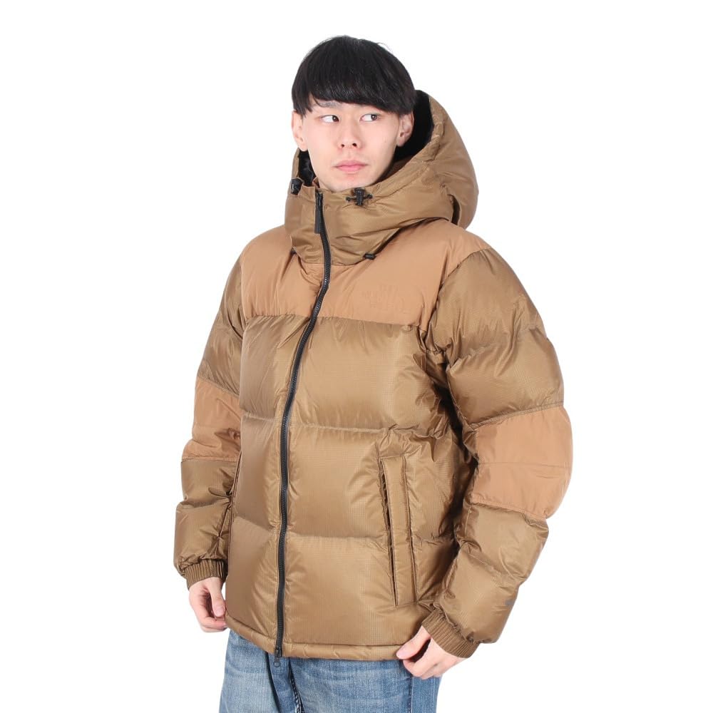 The North Face Windstopper Nuptse Hoody Down Utility Size L Jacket, Brown,
