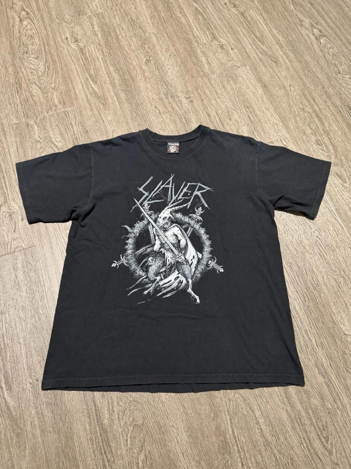 Vintage Slayer Band T-Shirt Large Metal “Reigning Goat” Y2K 2XL