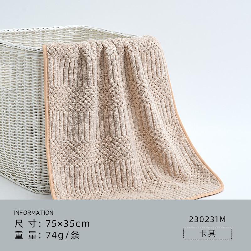 

Coral fleece towel super absorbent quick drying student dormitory household bathing swimming dry hair towel 75*35cm 74g хаки