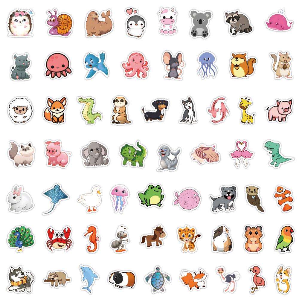 Cute Animal Doodle Stickers: 120 Sheets for Kids' DIY Journals & Stationery