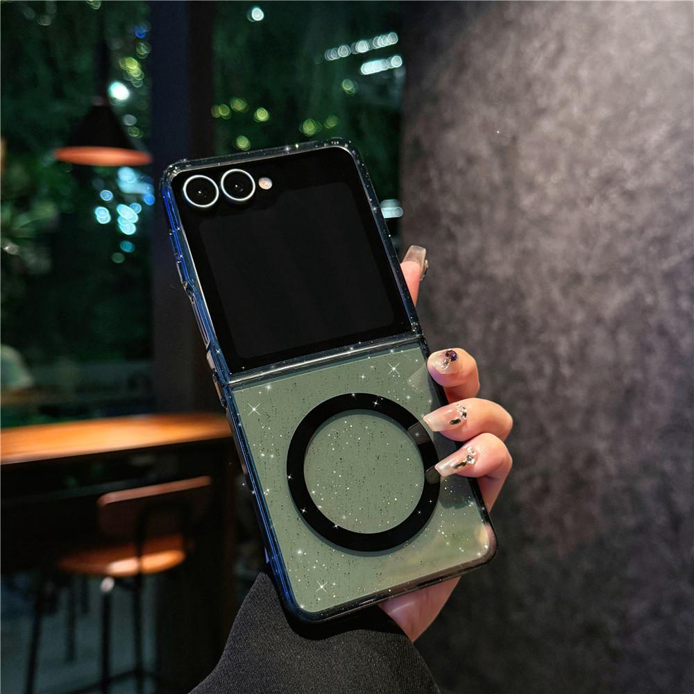 Applicable To Samsung Zflip7 Mobile Phone Case Zflip 5th Generation Folding Screen Flip Zflip6 Laser Gradual Change Magnetic Case