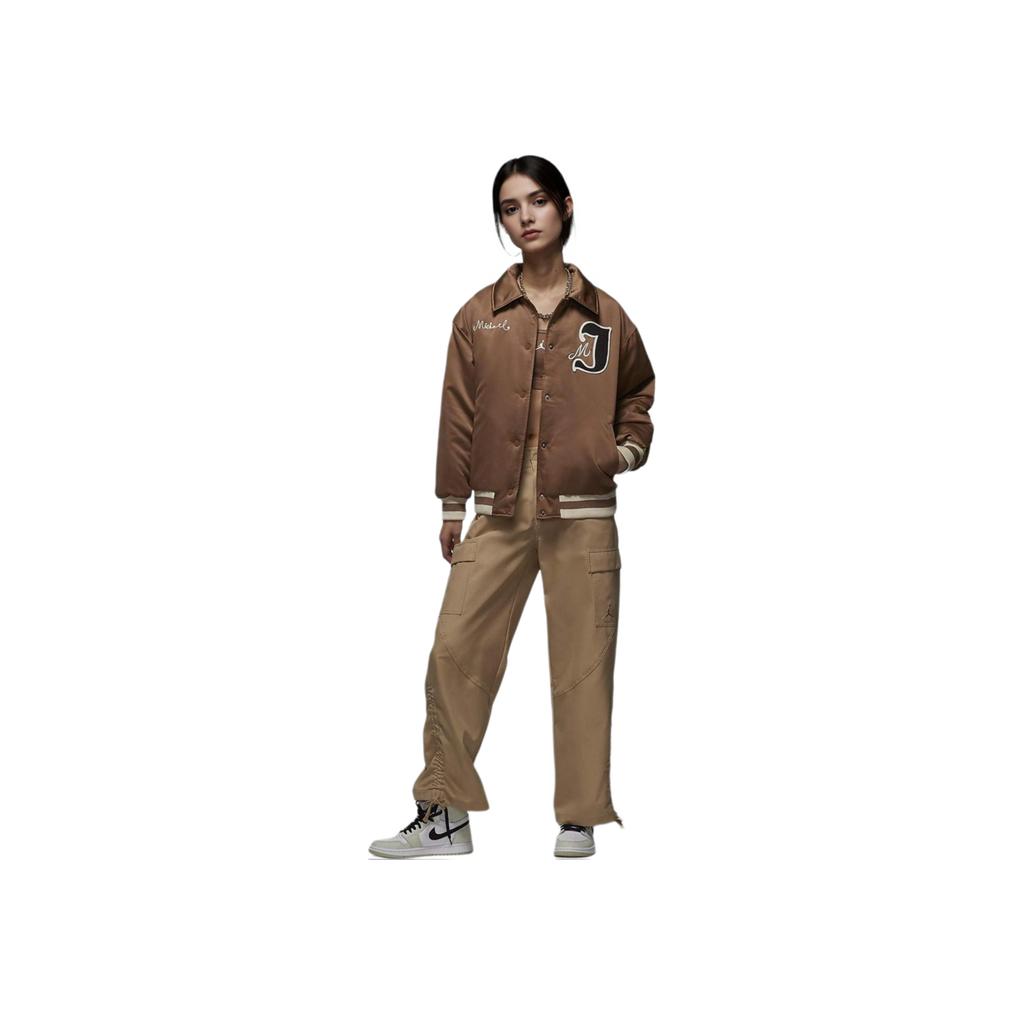 Jordan Weit geschnittene Langarmjacke Damenjacken Antikbraun Legendär-Hellbraun FV7138-223