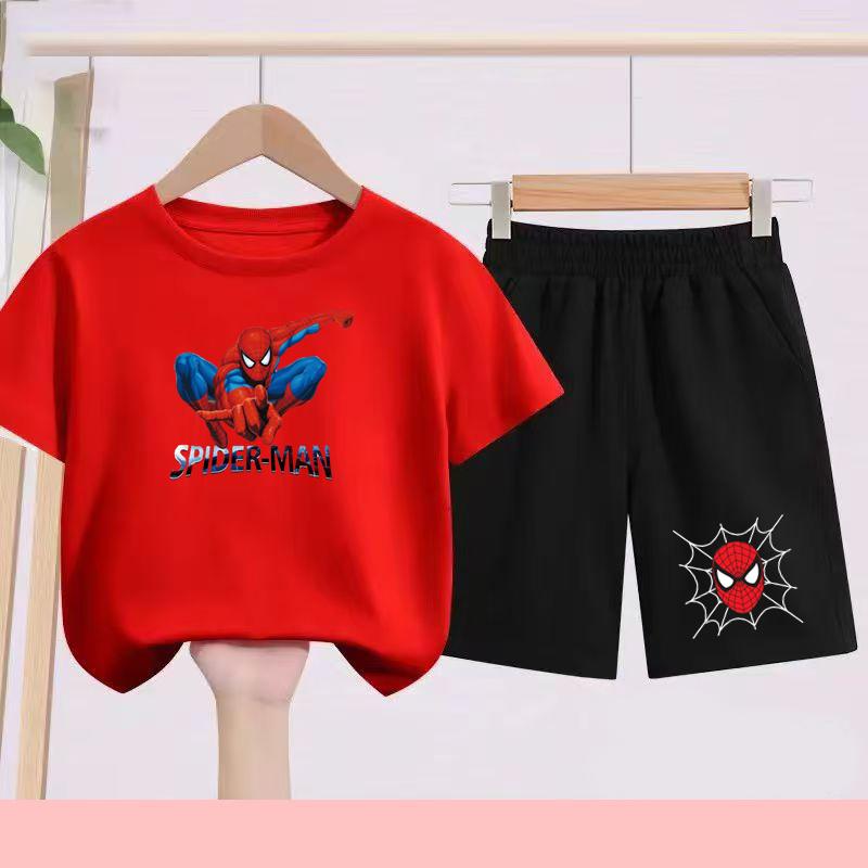 Summer Spider Man Pattern T-shirt+Shorts Children s Set 150