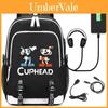 Stylish Cuphead Backpack With Usb Charging Port For Kids And Boys School Use