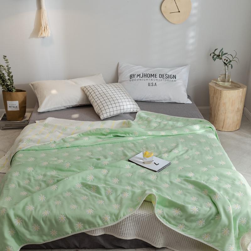 The New Cotton Six-layer Gauze Towel Quilt Is A Single Double Air Conditioning Blanket, A Cotton Sofa Towel, A Four-season Lunch Break Blanket