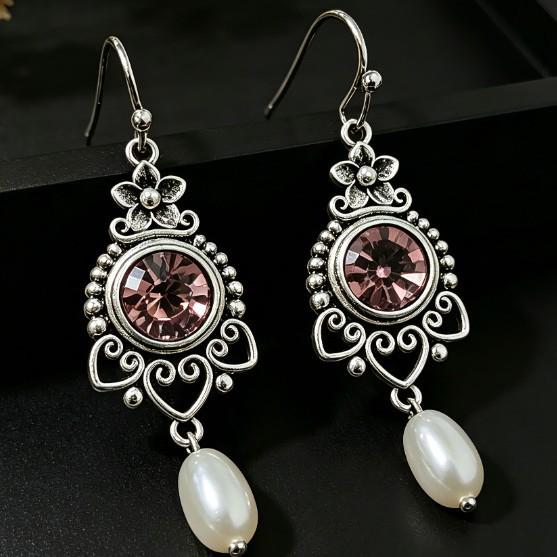 Classic Retro French Pearl Dangle Earrings - Light Luxury, Simple, Long Design for Women