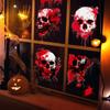 Halloween Horror Skull Head Blood Palm Print Home Atmosphere Decoration Glass Window Static Window Stickers