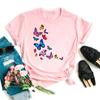 Summer Burst Cute Cartoon Butterfly Trend Letter Print Top T-shirt Woman Tops  Oversized T Shirt  Aesthetic Clothes