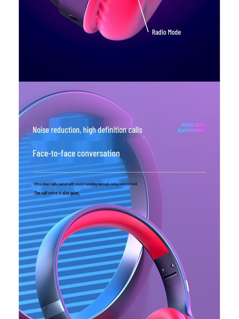 KE-12 Bluetooth Headband Headphones with LED Lighting, HIFI Super Bass, and Long Battery Life
