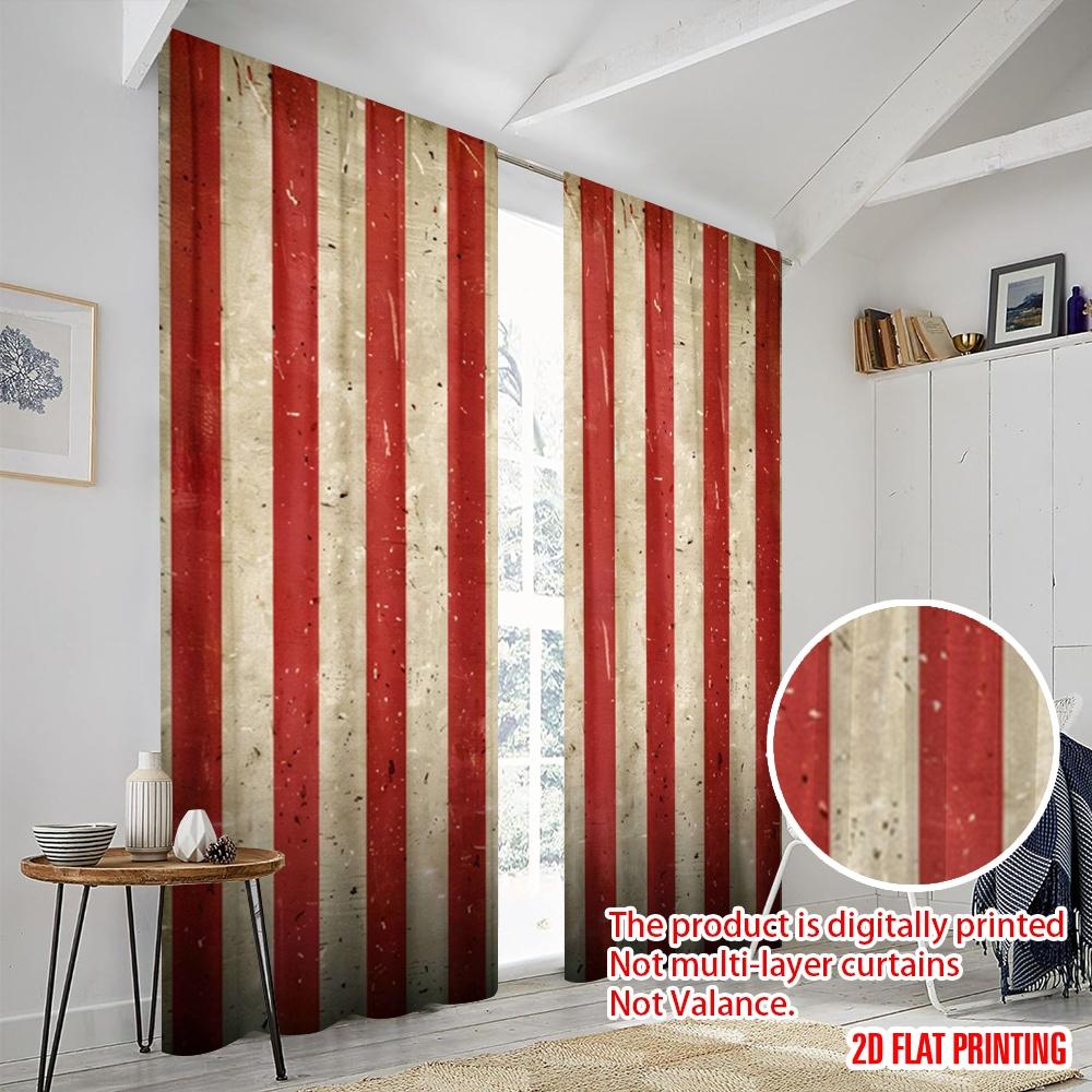 2pcs 2D flat printing Scene Curtain Evil Halloween Circus Carnival Festival Red and White Stripes Shouting Bloody Splashing
