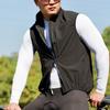 Reflective Cycling Vest with Chest Pocket Windproof Gilet for Running Hiking Biking Black EU Size S